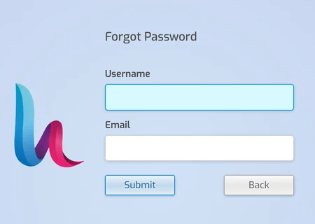 Forgot Password form with Username and Email fields