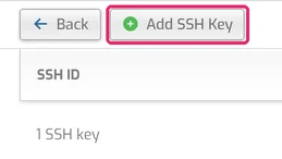 SSH Keys page with the Add SSH Key button