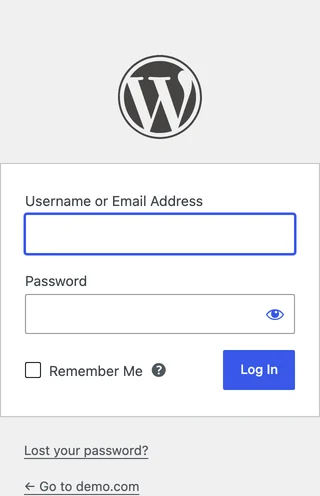 WordPress login page
